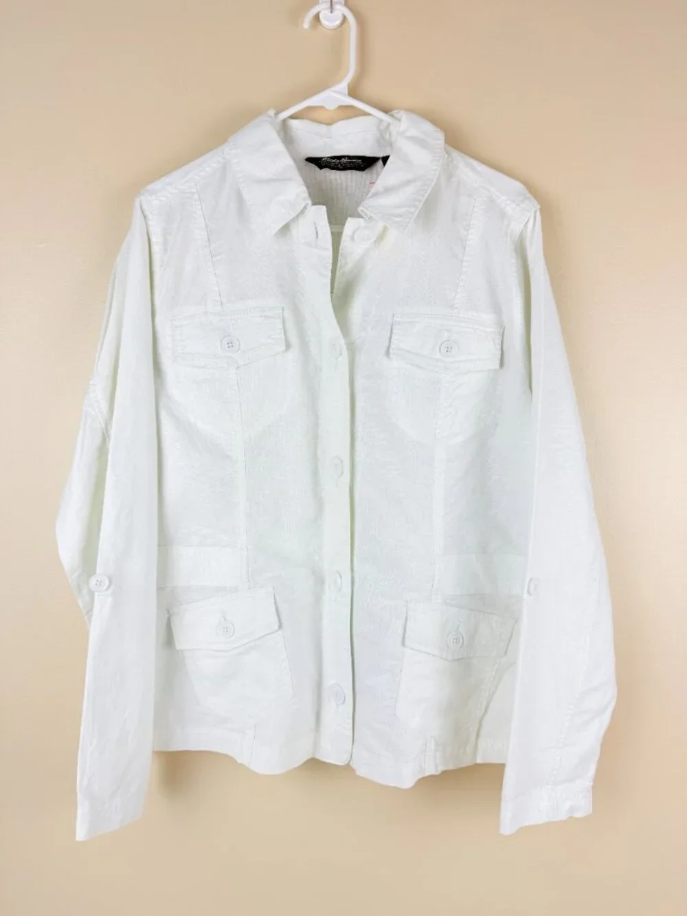 NWT Eddie Bauer Linen Cotton Utility Jacket Size XL